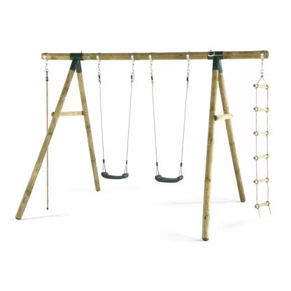 Plum Gibbon Wooden Double Swing Set
